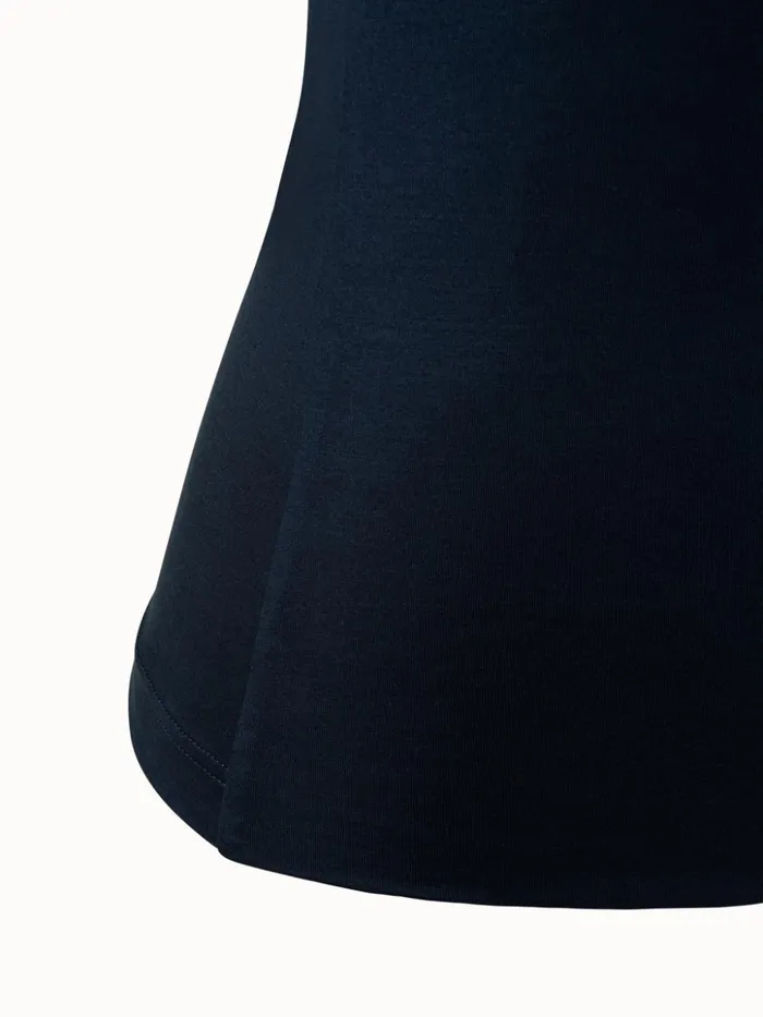 34 Length Sleeve Shirt From Silk Jersey Navy Women Akris Tops