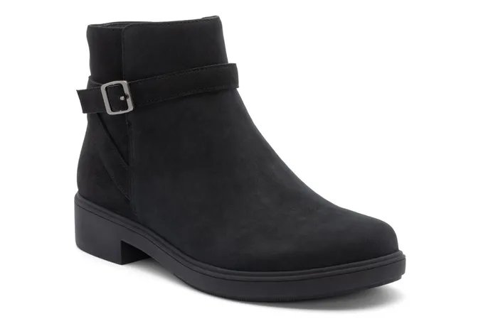 ABEO Footwear Compass Buckle Black Nubuck Women Boots