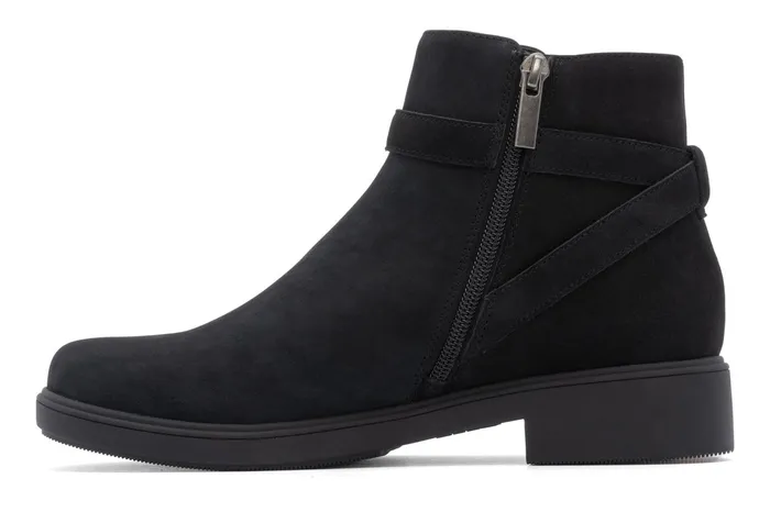 ABEO Footwear Compass Buckle Black Nubuck Women Boots