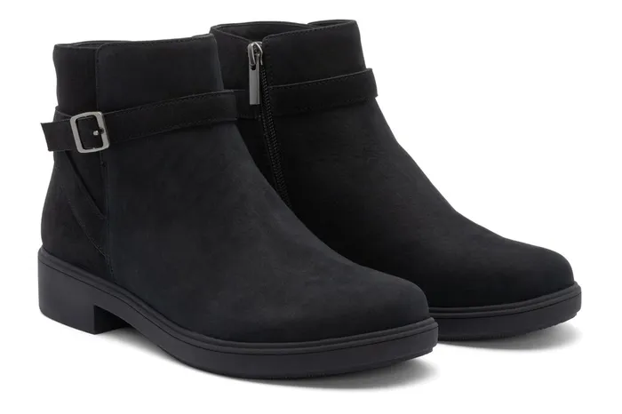 ABEO Footwear Compass Buckle Black Nubuck Women Boots