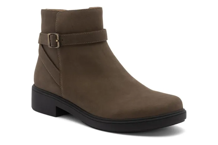 ABEO Footwear Compass Buckle Olive Nubuck Women Boots