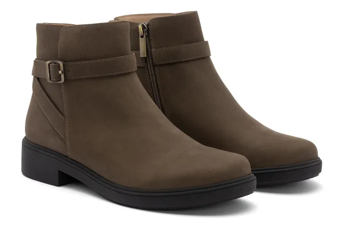 ABEO Footwear Compass Buckle Olive Nubuck Women Boots
