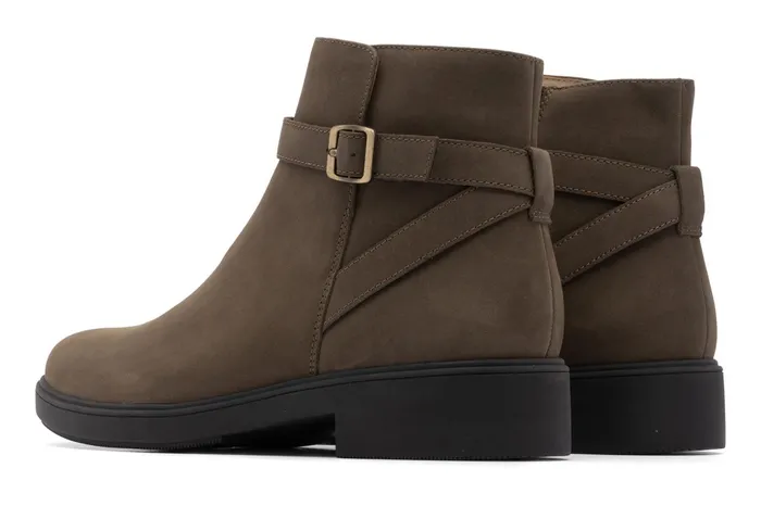ABEO Footwear Compass Buckle Olive Nubuck Women Boots