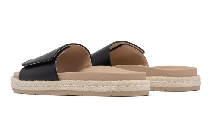 ABEO Footwear Isle Slide Black Leather Women Sandals ABEO Footwear Isle Slide Black Leather Women Sandals