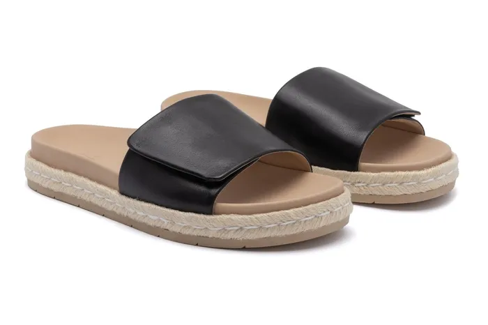 ABEO Footwear Isle Slide Black Leather Women Sandals ABEO Footwear Isle Slide Black Leather Women Sandals