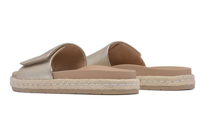 ABEO Footwear Isle Slide Light Gold Leather Women Sandals