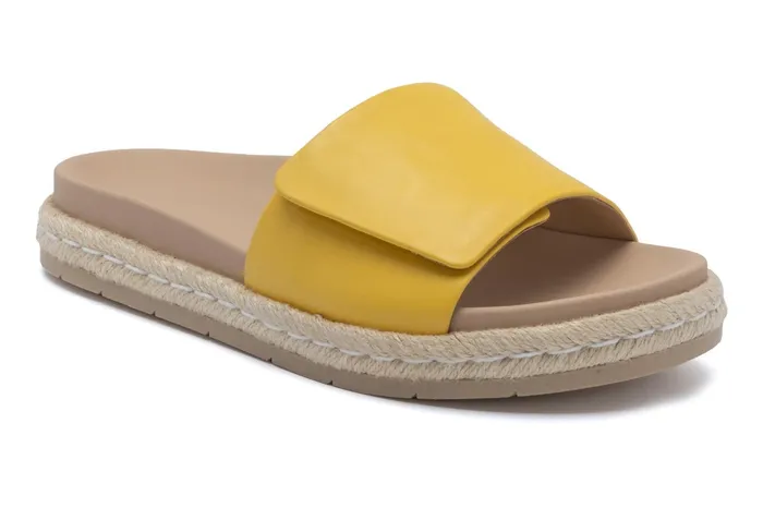 ABEO Footwear Isle Slide Yellow Leather Women Sandals