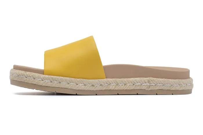 ABEO Footwear Isle Slide Yellow Leather Women Sandals ABEO Footwear Isle Slide Yellow Leather Women Sandals