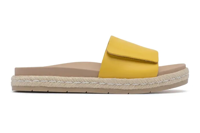 ABEO Footwear Isle Slide Yellow Leather Women Sandals ABEO Footwear Isle Slide Yellow Leather Women Sandals