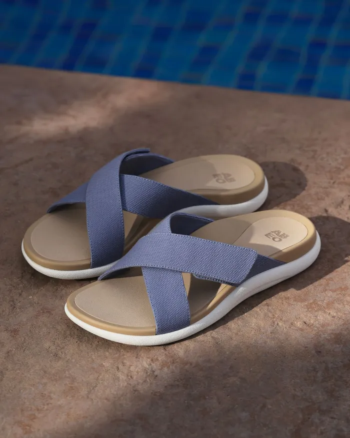 ABEO Footwear Laguna Slide Beige Leather Women Sandals