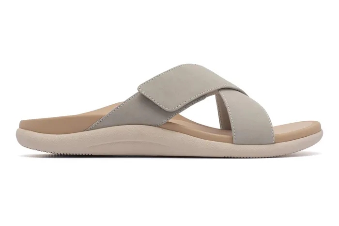 ABEO Footwear Laguna Slide Beige Leather Women Sandals