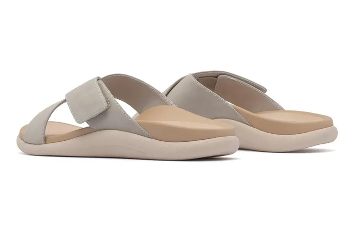 ABEO Footwear Laguna Slide Beige Leather Women Sandals