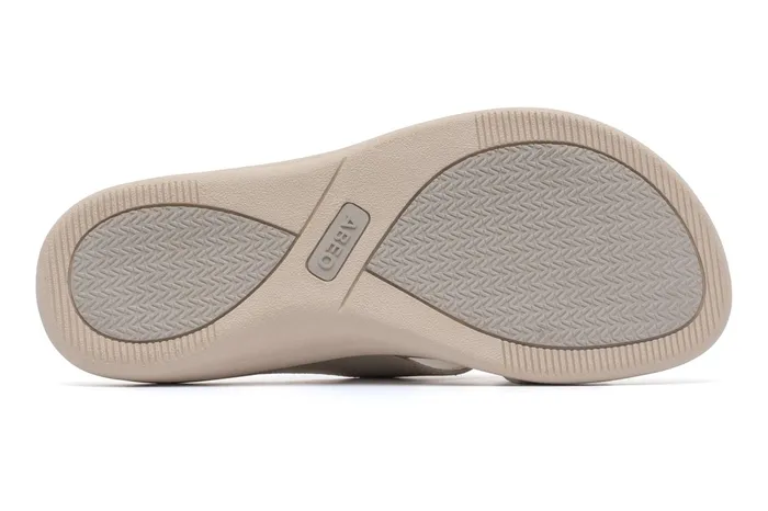 ABEO Footwear Laguna Slide Beige Leather Women Sandals