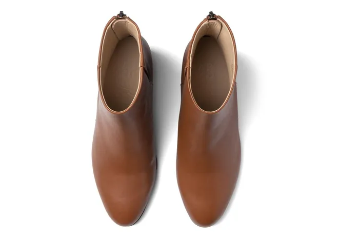 ABEO Footwear Plaza Back Zip Dark Tan Women Boots
