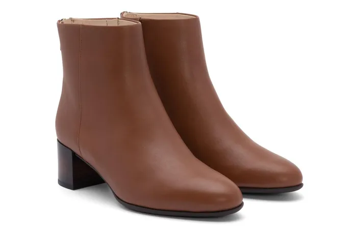 ABEO Footwear Plaza Back Zip Dark Tan Women Boots
