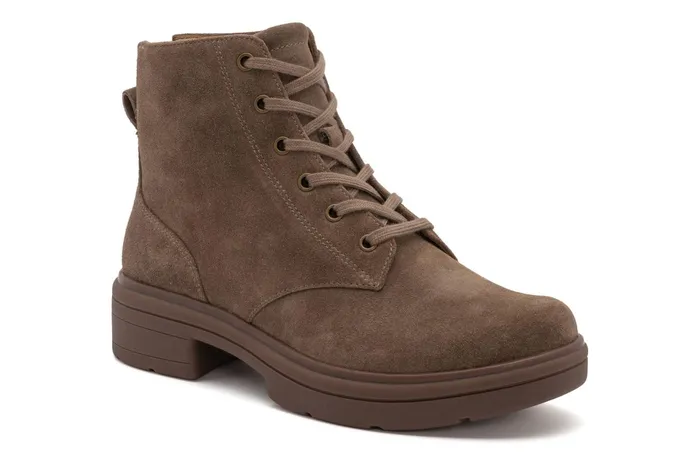ABEO Footwear Vista Lace Taupe Suede Women Boots