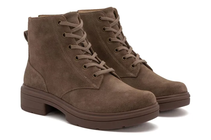 ABEO Footwear Vista Lace Taupe Suede Women Boots