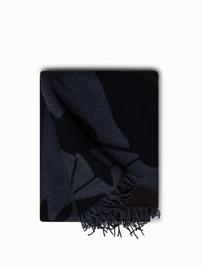 Abraham Flower Intarsia Knit Stole Charcoalblack Women Akris Knitwear