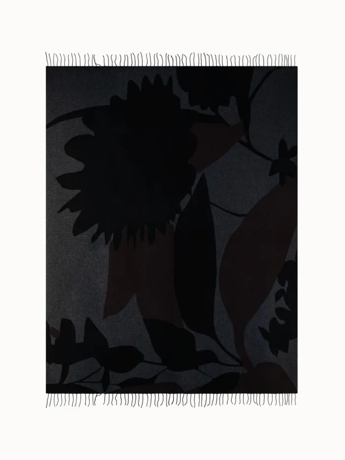 Abraham Flower Intarsia Knit Stole Charcoalblack Women Akris Knitwear