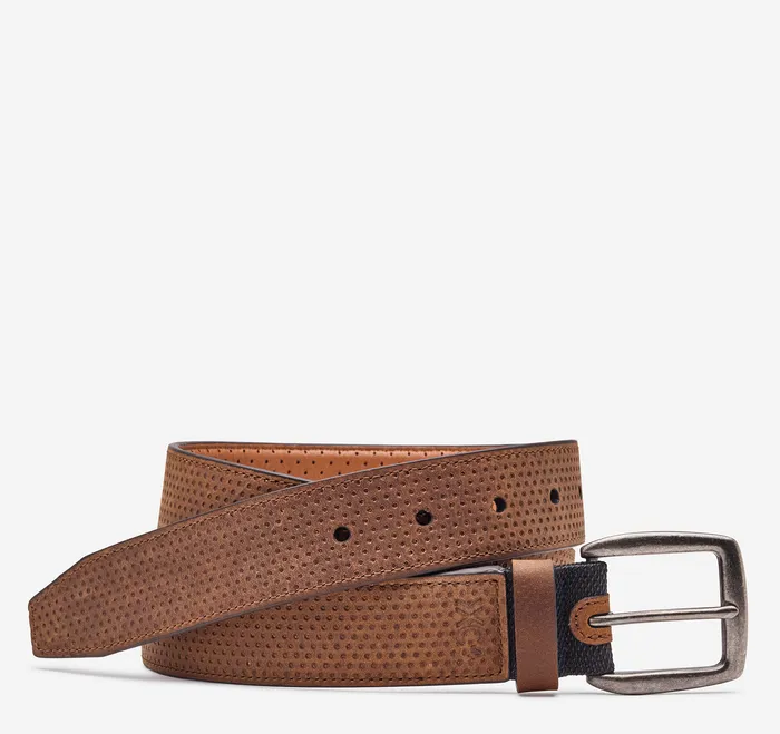 Accessories XC4 Perforated Belt Tan Oiled Johnston and Murphy Men