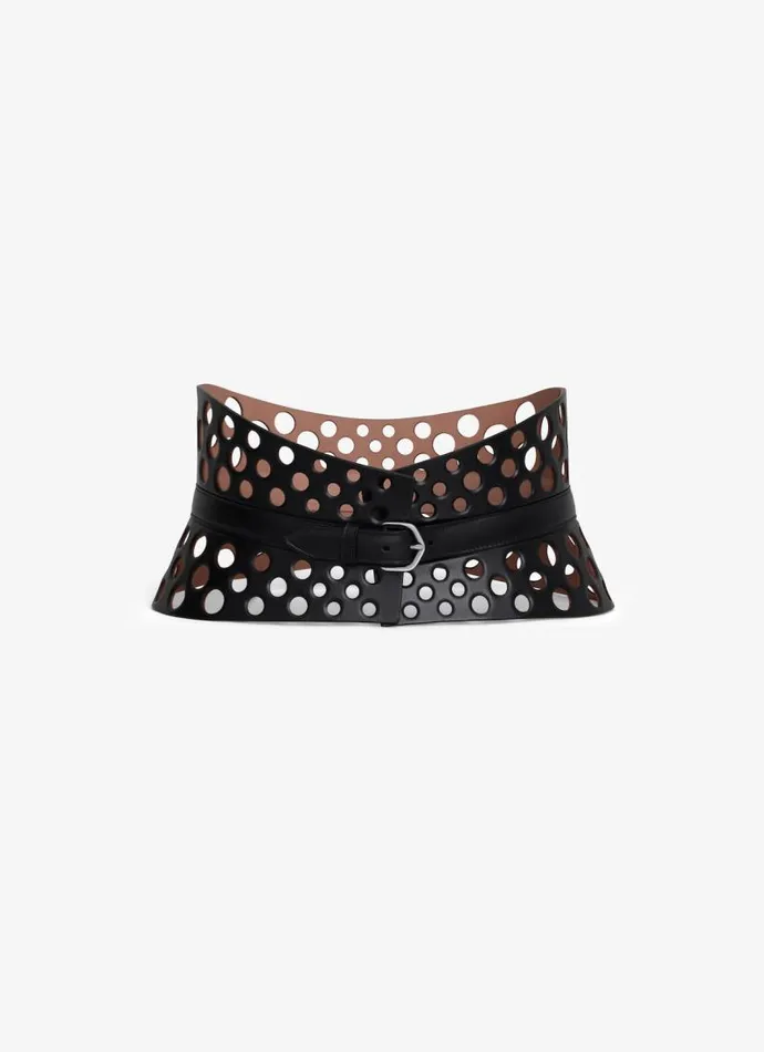 Alaa Belts NEO BUSTIER BELT IN PERFORATED CALFSKIN Black 8211 Women
