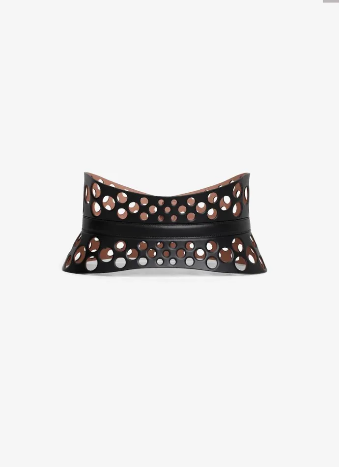 Alaa Belts NEO BUSTIER BELT IN PERFORATED CALFSKIN Black 8211 Women Alaa Belts NEO BUSTIER BELT IN PERFORATED CALFSKIN Black 8211 Women