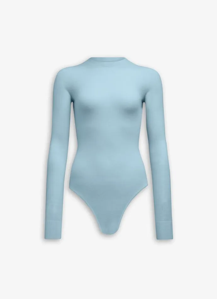 Alaa Bodysuits and Leggings CASHMERE BODYSUIT Blue 8211 Women