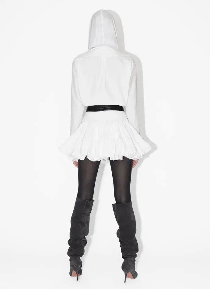 Alaa Bodysuits and Leggings HOODED BODY SHIRT IN COTTON POPLIN White 8211 Women Alaa Bodysuits and Leggings HOODED BODY SHIRT IN COTTON POPLIN White 8211 Women
