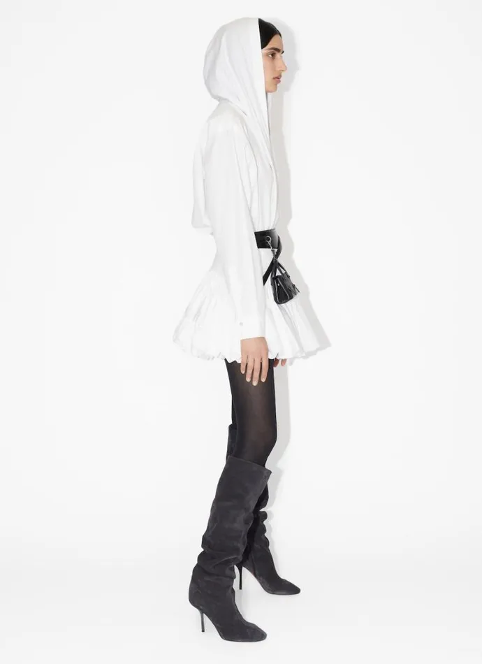 Alaa Bodysuits and Leggings HOODED BODY SHIRT IN COTTON POPLIN White 8211 Women Alaa Bodysuits and Leggings HOODED BODY SHIRT IN COTTON POPLIN White 8211 Women