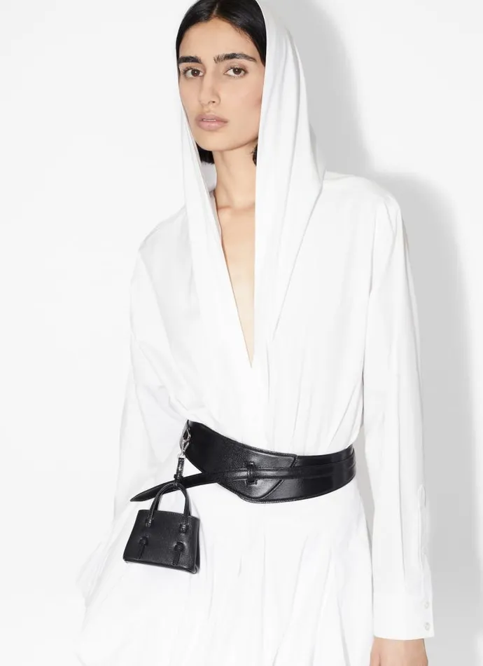 Alaa Bodysuits and Leggings HOODED BODY SHIRT IN COTTON POPLIN White 8211 Women Alaa Bodysuits and Leggings HOODED BODY SHIRT IN COTTON POPLIN White 8211 Women