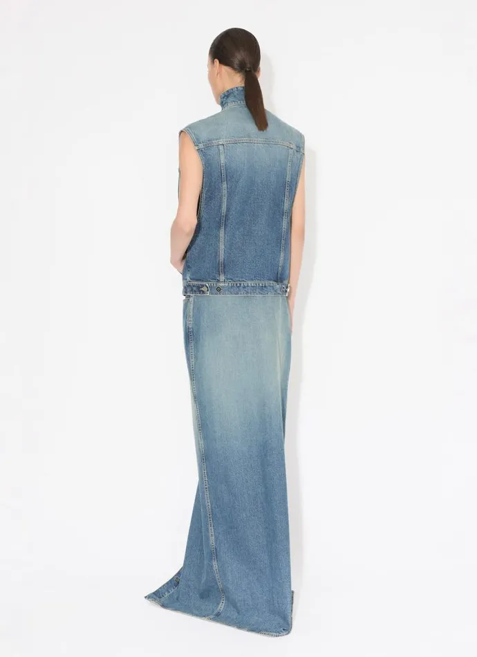 Alaa Coats and Jackets DENIM VEST Bleu Vintage 8211 Women