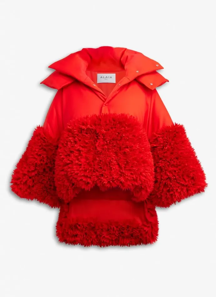 Alaa Coats and Jackets FRILL PUFFER Red 8211 Women