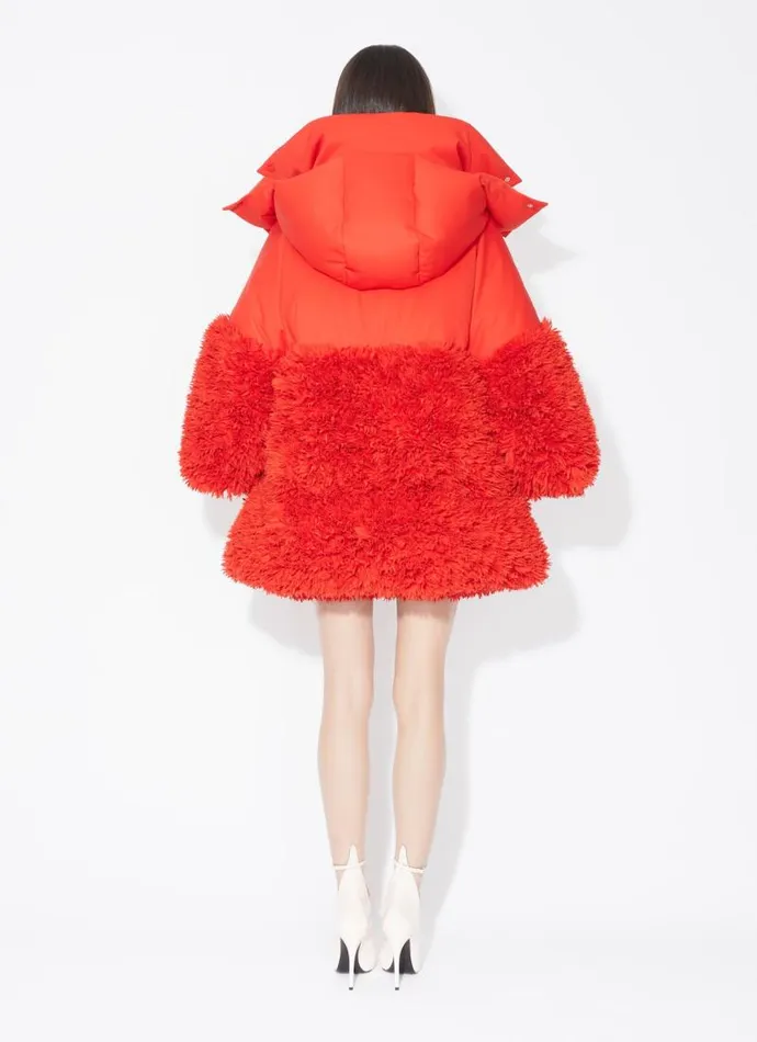 Alaa Coats and Jackets FRILL PUFFER Red 8211 Women