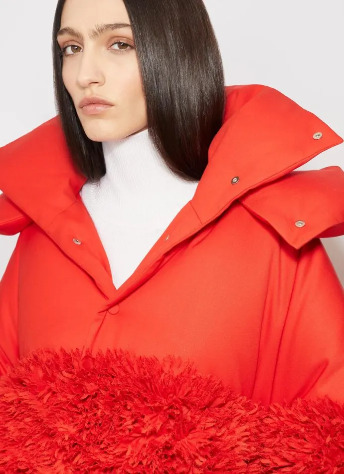 Alaa Coats and Jackets FRILL PUFFER Red 8211 Women