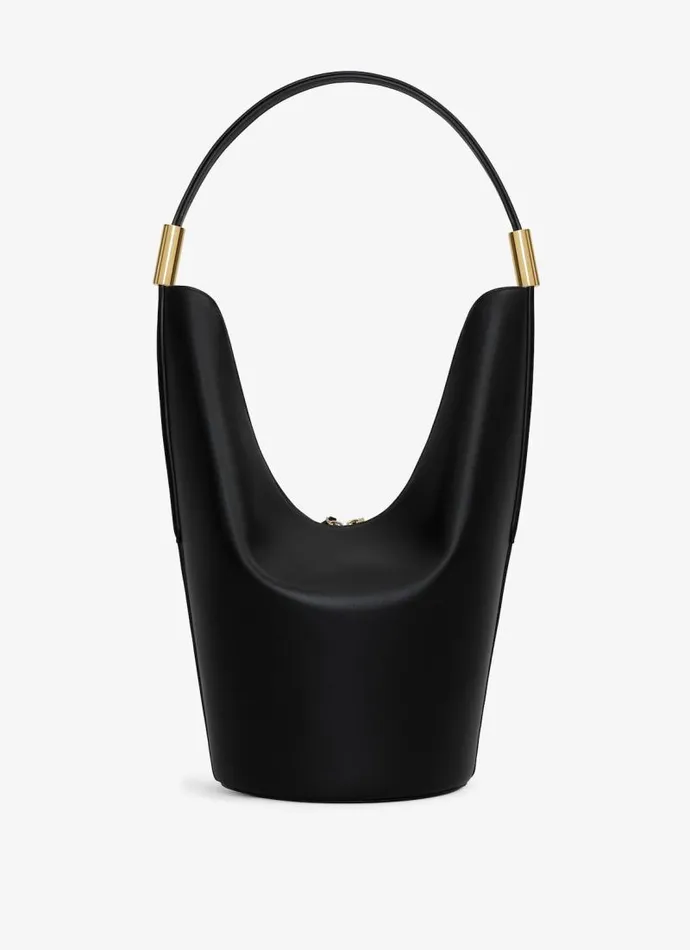 Alaa CrossBody Bags SHAPE MEDIUM BAG IN SUEDE GOATSKIN AND CALFSKIN Black 8211 Women