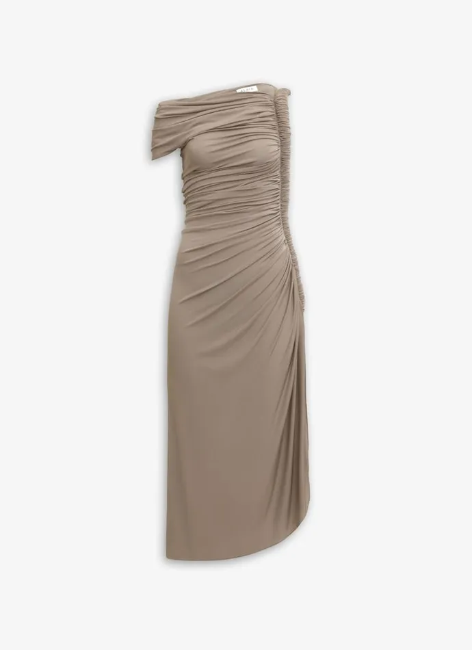 Alaa Dresses DRAPED DRESS IN SUPPLE JERSEY Brownish Grey 8211 Women