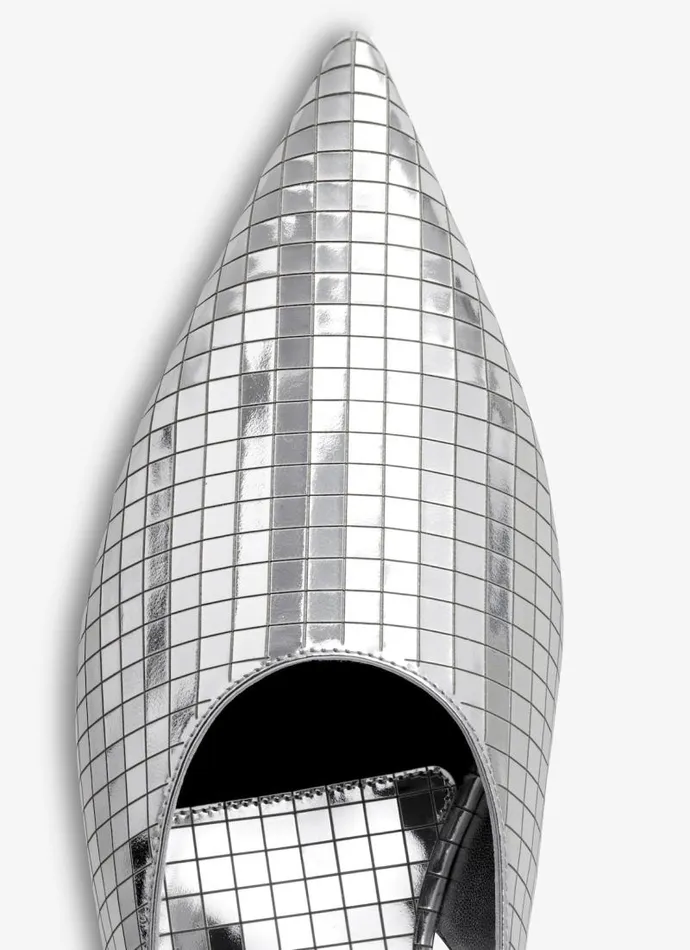 Alaa Flat Shoes ART DECO FLAT SLINGBACKS IN MIRROR CALFSKIN Silver 8211 Women Alaa Flat Shoes ART DECO FLAT SLINGBACKS IN MIRROR CALFSKIN Silver 8211 Women