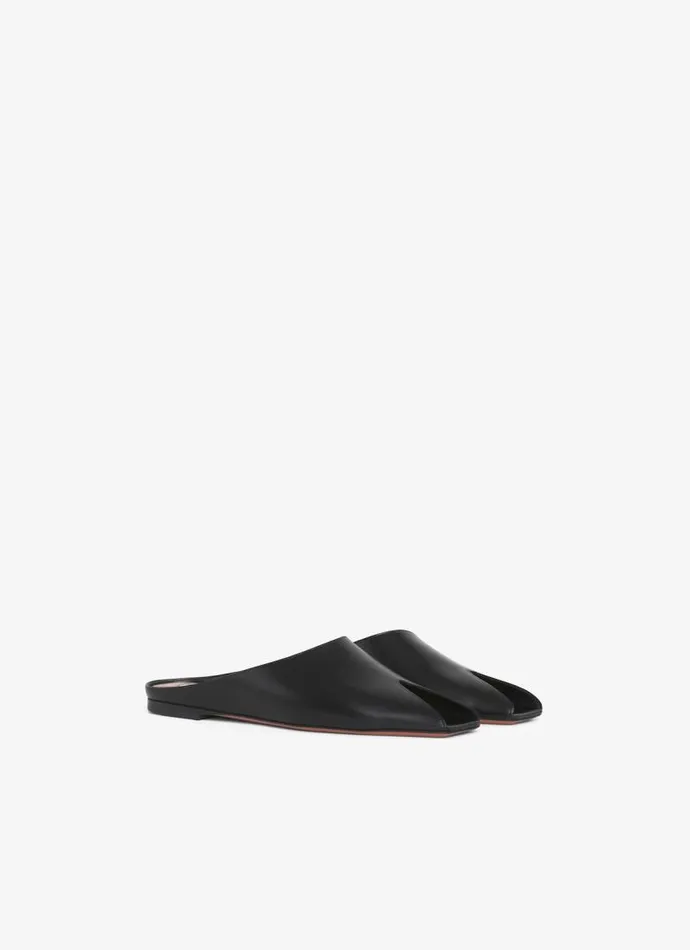 Alaa Flat Shoes SPIKE FLAT MULES IN CALFSKIN Black 8211 Women Alaa Flat Shoes SPIKE FLAT MULES IN CALFSKIN Black 8211 Women