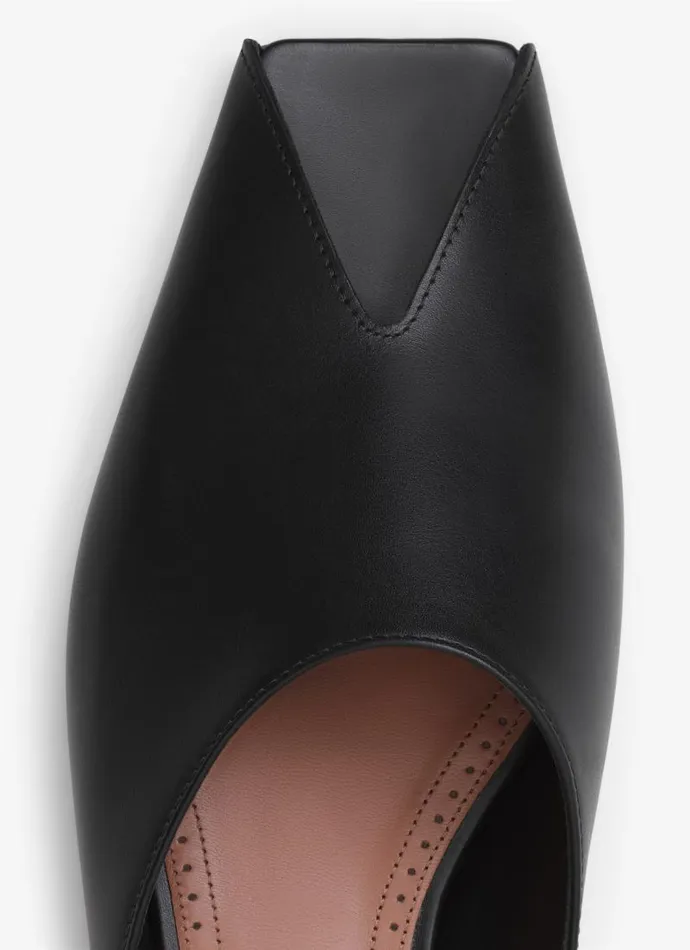 Alaa Flat Shoes SPIKE FLAT MULES IN CALFSKIN Black 8211 Women Alaa Flat Shoes SPIKE FLAT MULES IN CALFSKIN Black 8211 Women