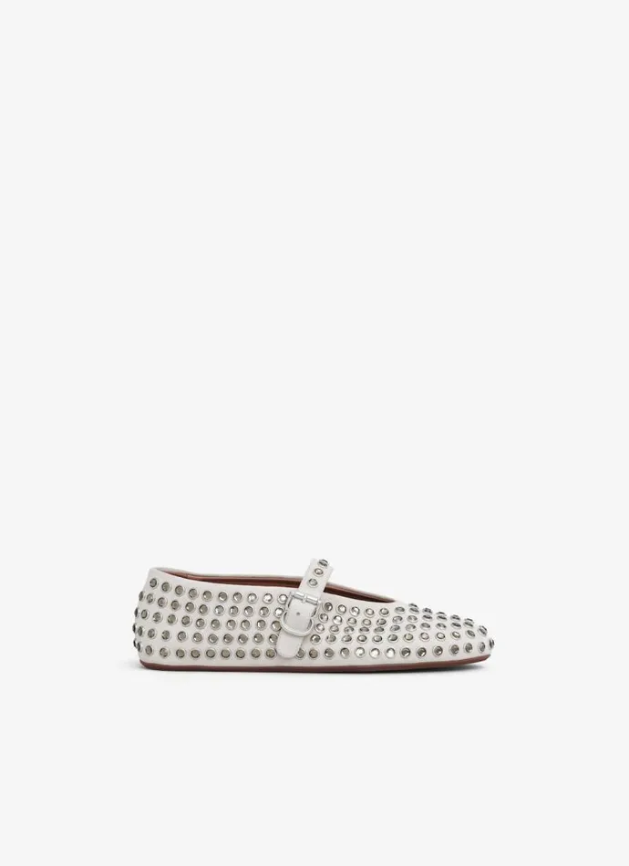 Alaa Flat Shoes STRASS BALLET FLATS Gray 8211 Women