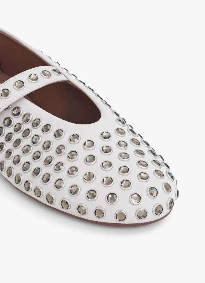 Alaa Flat Shoes STRASS BALLET FLATS Gray 8211 Women