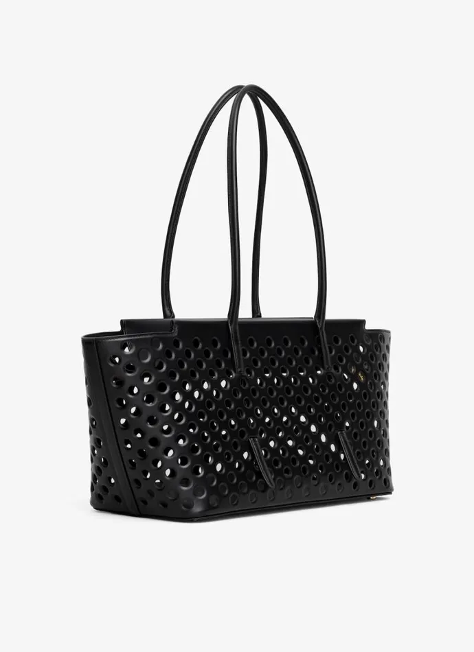 Alaa Handbags NEO MINA 32 BAG IN PERFORATED CALFSKIN Black 8211 Women