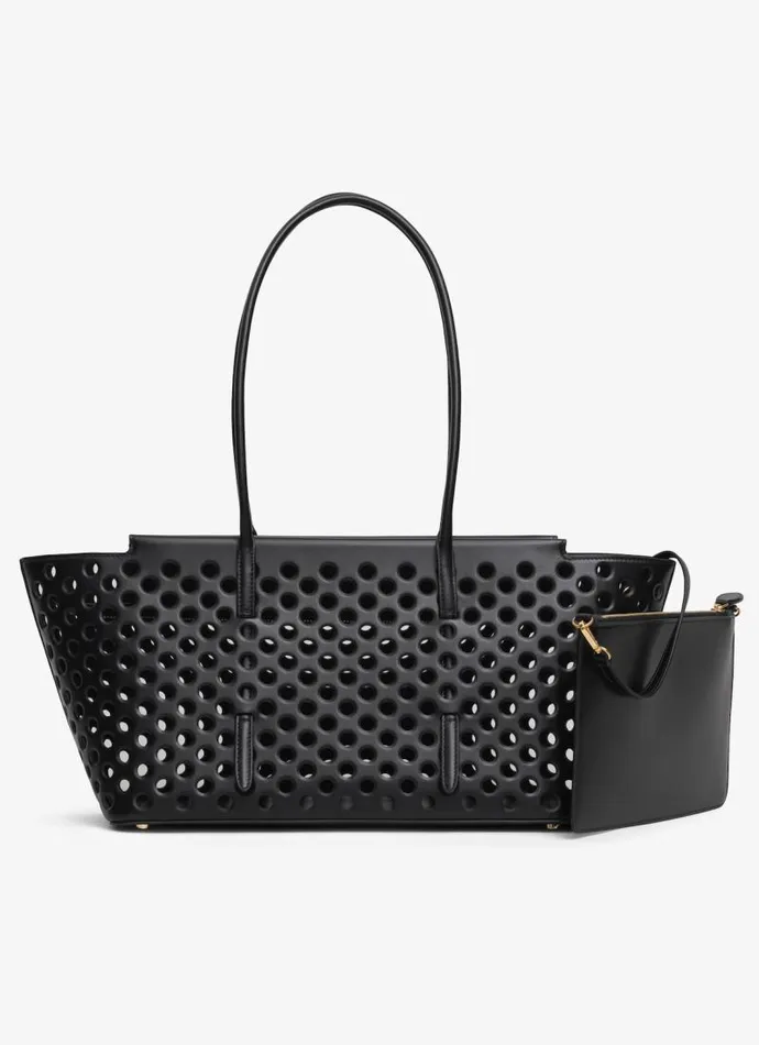 Alaa Handbags NEO MINA 32 BAG IN PERFORATED CALFSKIN Black 8211 Women