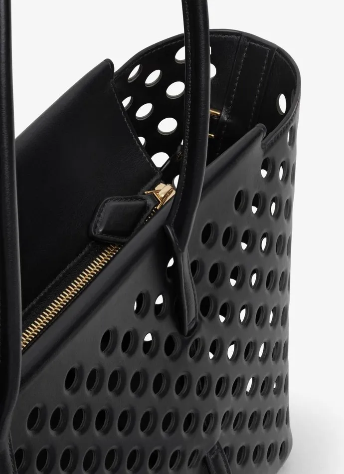 Alaa Handbags NEO MINA 32 BAG IN PERFORATED CALFSKIN Black 8211 Women