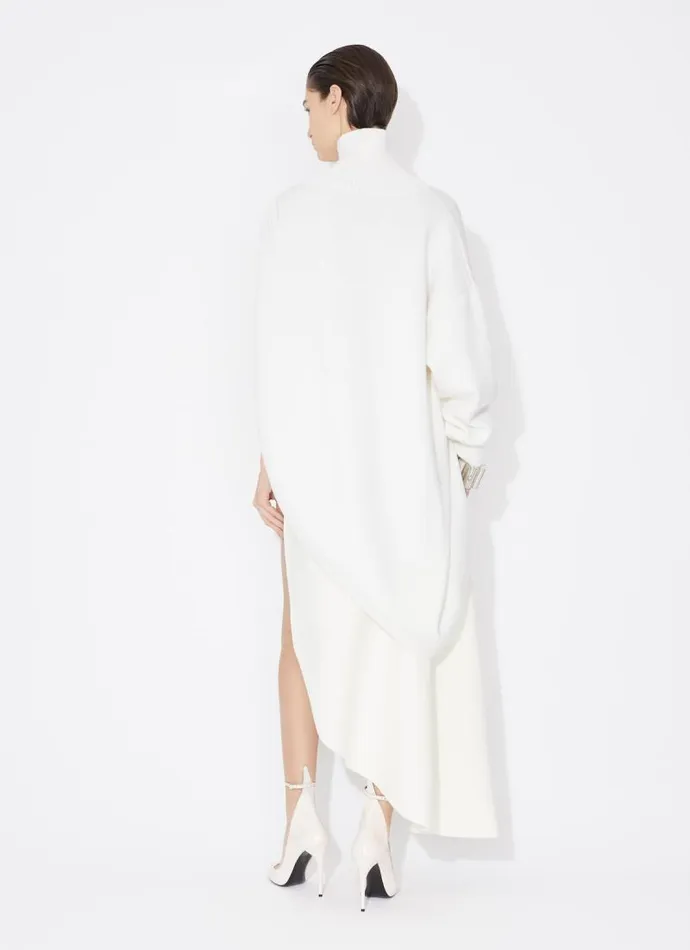 Alaa Knitwear KNITTED ASYMMETRICAL CAPE JUMPER Natural White 8211 Women Alaa Knitwear KNITTED ASYMMETRICAL CAPE JUMPER Natural White 8211 Women
