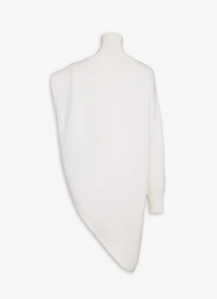 Alaa Knitwear KNITTED ASYMMETRICAL CAPE JUMPER Natural White 8211 Women Alaa Knitwear KNITTED ASYMMETRICAL CAPE JUMPER Natural White 8211 Women