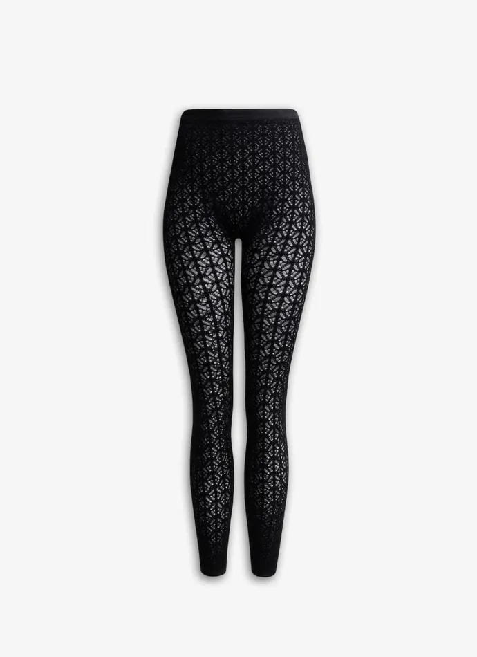 Alaa Knitwear LACE KNIT LEGGING Black 8211 Women