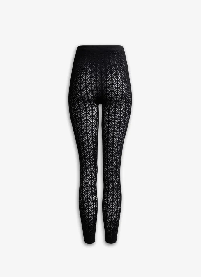 Alaa Knitwear LACE KNIT LEGGING Black 8211 Women