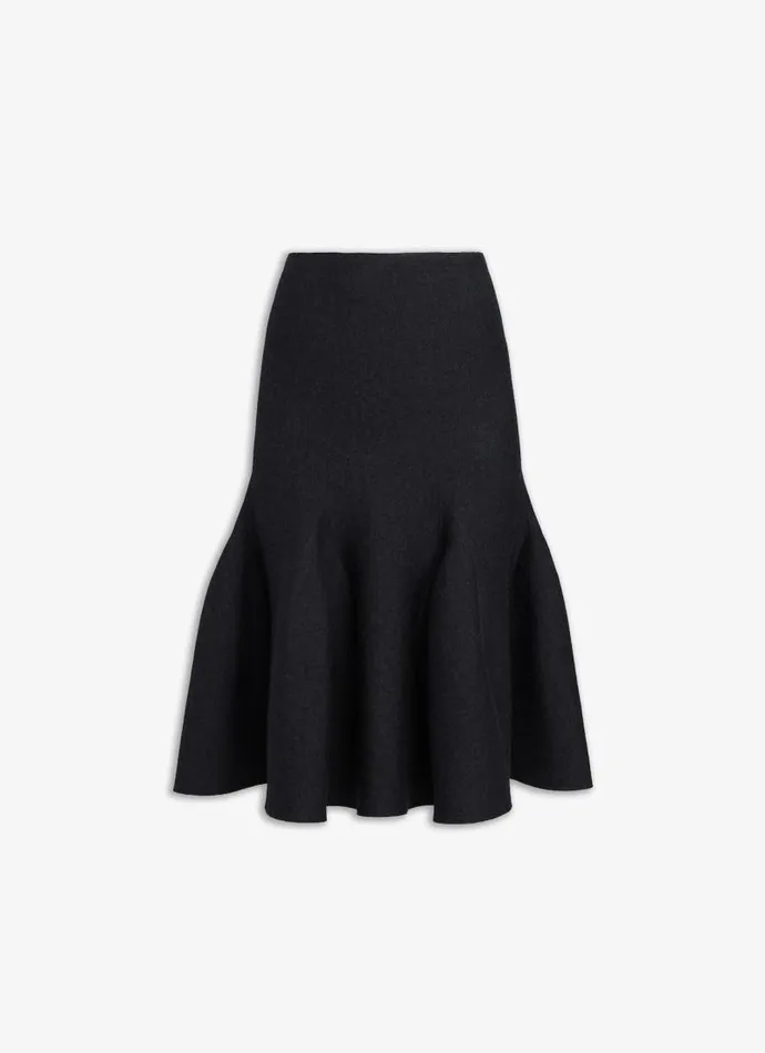 Alaa Knitwear MIDI SKIRT IN SCULPTURAL GODET KNIT Black 8211 Women