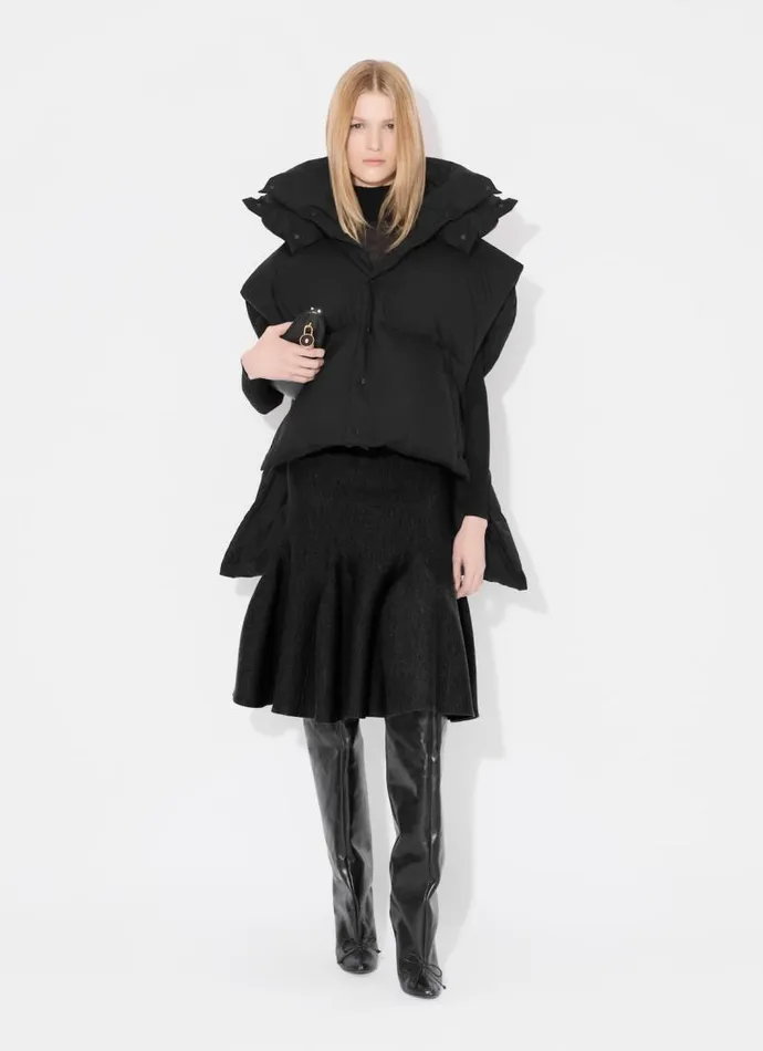 Alaa Knitwear MIDI SKIRT IN SCULPTURAL GODET KNIT Black 8211 Women Alaa Knitwear MIDI SKIRT IN SCULPTURAL GODET KNIT Black 8211 Women